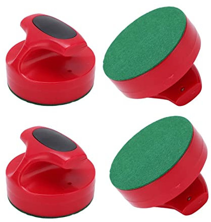 HOHXFYP 4 St¨¹ck/Set Air Hockey Dr¨¹cker,Langlebige Kunststoff Air Hockey Pucks,Ergonomie 3,7 X 2,6 Zoll Hockey Dr¨¹cker Set mit Gr¨¹nem Schutzpolster,Tischhockey Dr¨¹cker f¨¹r Spieltische