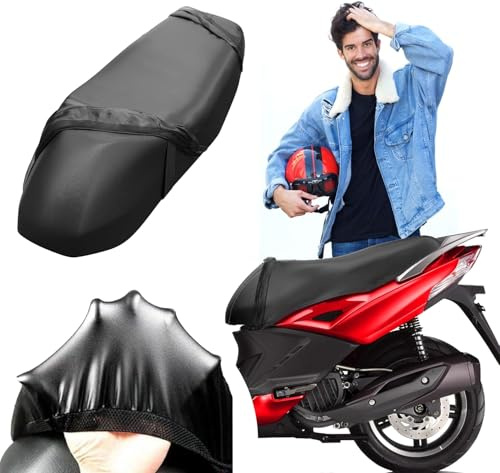 Autodomy Funda Asiento Moto Talla M para Asientos de 58 a 65 cm | Funda para Asiento Moto con Protección Solar y Contra la Lluvia | Válida para Todo Tipo de Motos y Scooters