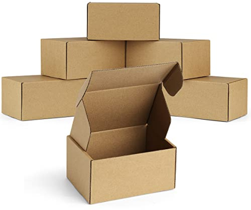 Famagic 12-pack 15 x 10 x 7 cm förpackningslådor – bruna små fraktlådor, korrugerade kartonglådor för småföretag, små brevlådor för förpackning, bulk