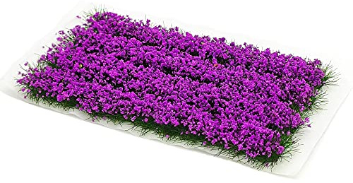 HAOBIN 1 BoîTe Touffes ModèLe ModèLe Statique ModèLe Herbe Miniature Fleur Cluster Statiques Tufts d'herbe Terrain Model Utilisé pour La DéCo De Jardin De Paysage Ferroviaire De Bricolage (Violet)