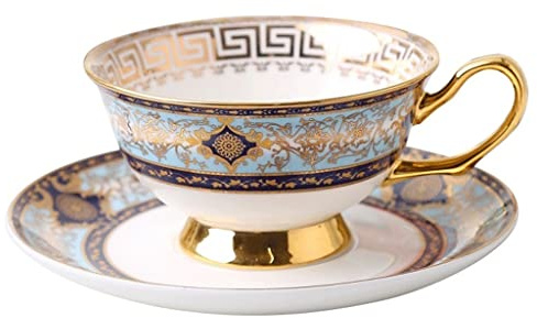 BONAD Tasse à Café de Voyage Tasse à café De Luxe en Porcelaine Après-midi Service À Thé 210ml Exquis Ménage Tasse À Thé Rouge Tasse À Café Tasse de Café