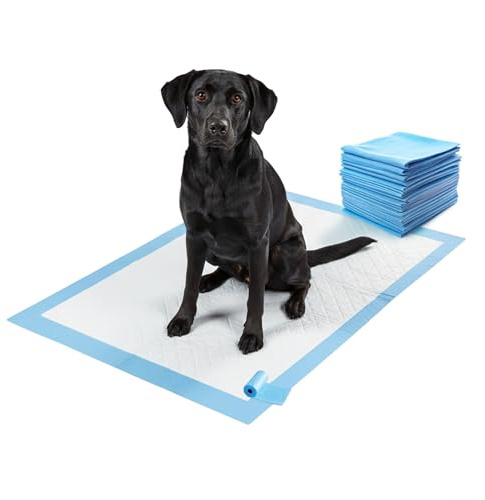 FEBE Welpenunterlagen XL 60x90 cm 50 stück mit Kotbeutel Puppy Pads Training Pads Trainingsunterlagen für Hunde Toilettenmatte Hundetoilette