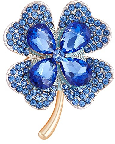 LEGENTLISUR Broche Trèfle à Quatre Feuilles en Zircone Cubique Exquise Pour Sacs à Dos, Vêtements, Vestes et Accessoires Femmes