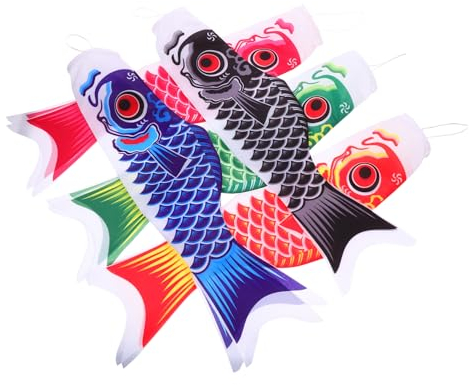 BESPORTBLE 15stücke Teiliges Japanische Karpfenflaggen Aus Satin Stilvolle Dekoration Mit Bunten Motiven Für Haus Boot Und Marina Zufällige Farben