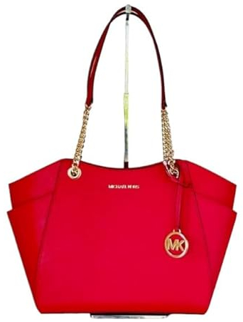 Michael Kors Jet Set Travel Large Chain Shoulder Tote (Bright Red), hellrot, Large