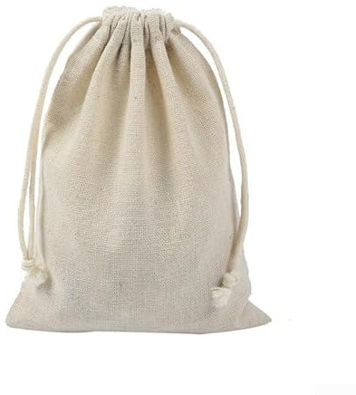 Lot de 20 sacs de rangement réutilisables en coton bio avec cordon de serrage, ouverture pratique pour fête, mariage, maison, (15 x 20 cm)