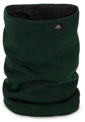 DANISH ENDURANCE Merino Schlauchschal mit Fleece, Gefüttertes Thermo Halstuch, Winddichter Loop Schal, Warm & Weich, Unisex, für Damen & Herren, Dunkelgrün, Einheitsgröße