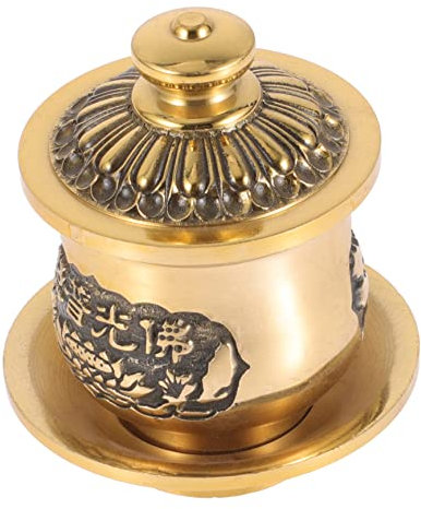 FUNOMOCYA Kupfer Weihwasserbecher Buddhistische Opferbecher Handgefertigt Rundes Design Langlebig Für Tempel Und Zuhause Geeignet