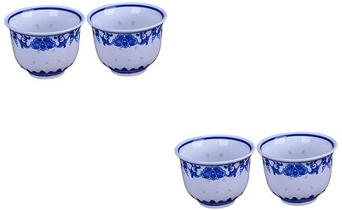 Amosfun 4 Pz tazza in porcellana e bianca tazza da tè di design zuppiera cinese tazze d'epoca tazze cinesi tazza porcellana tazza da degustazione di tè cinese tazza da tè per la casa