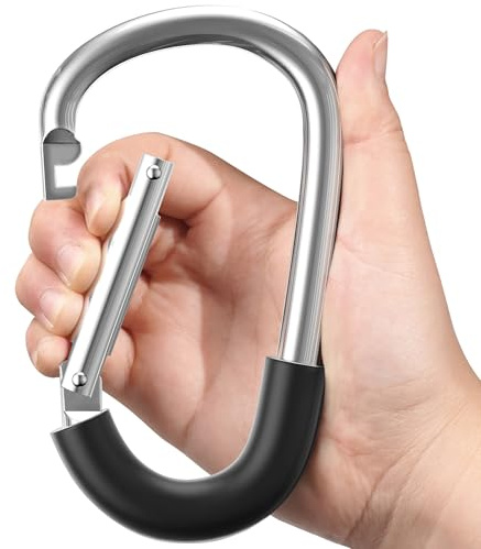 SURDOCA Buggy Clip, Heavy Duty Pram Hooks for Bags, Large Carabiner Clips for Baby Stroller
