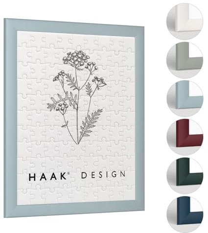 Haak Puzzlerahmen Damira Pastelltürkis 60 X 80 cm (ca. 1500 Teile) ANTIREFLEX/Entspiegelt Bilderrahmen Rahmen für Puzzle