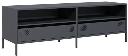 vidaXL TV-Schränke 2 STK., TV Schrank mit 4 offenen Fächern, Fernsehtisch für Wohnzimmer Schlafzimmer, Lowboard TV Möbel, Modern, Betongrau Holzwerkstoff
