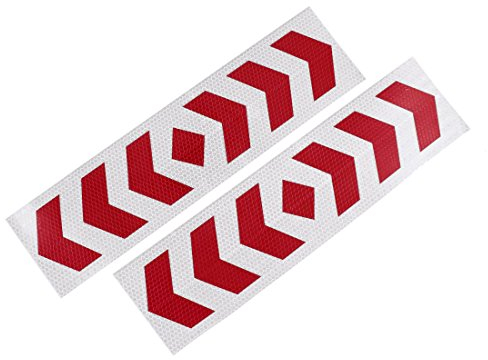 QQYDZSW Stark haftendes Klebeband, reflektierendes Kunststoff-Warnschild-Aufkleberband for Autos, SUVs, Rot/Weiß, 2 Stück
