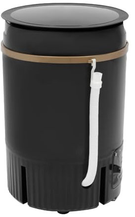 Lavadora portátil de 4,5 litros con cesta de deshidratación para apartamentos, viajes, camping, hogar, dormitorio, calcetines, ropa interior (negro)