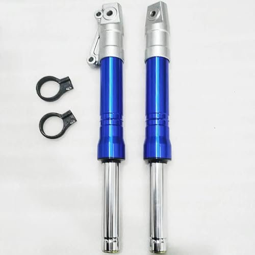 COUSOPO Motorrad Federdämpfung EIN Paar 370 Mm 27 Mm Motorrad-Vordergabel-Stoßdämpfer-Aufhängung Für DIO 50 AF18 AF28 AF34 AF35 AF36 AF56 Z4 50 Cc Stoßdämpfer Federbeine(Blau)