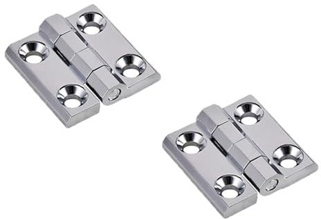 Lot de 2 charnières de trappe de bateau en acier inoxydable 304 très résistantes pour bateau, maison, armoires, terrasse (40 x 40 x 5 mm)