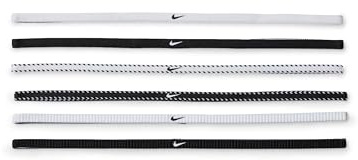 Nike Herren Flex Classic Slim Headbands 6er Pack Stirnbänder Running Fitness Training Sport Haarband Set schmal, White/Black/White, One Size