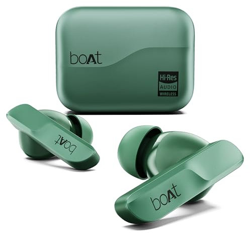 boAt Airdopes 800 HiDef, Hi-Res Audio LDAC, 4Mic ENx, App Support, ASAP Charge, IPX5, Low Latency, Dual Pairing, BTv5.3, Bluetooth TWS in Ear Earbuds Wireless Earphones (Emerald Green)