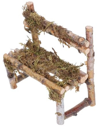 Garneck Mini Holzbank Figur Dollhouse Kleiner Stuhl Requi Möbelstuhl Modell Mini Landschaft Gartenbank Dekoration Dollhouse Accessoire