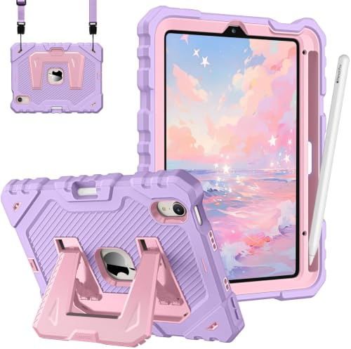 FINTIE Coque pour iPad Mini 7 2024 (A17 Pro) 8.3 Pouces/iPad Mini 6 2021 | Coque Robuste Antichoc avec Support Intégré et Porte-Stylet, Adapté aux Enfants, Violet