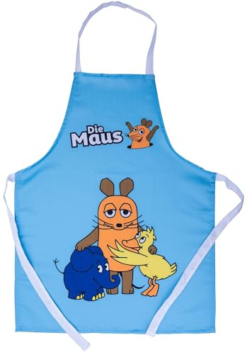 Dr. Oetker Backschürze „Maus, Elefant & Ente“ – Kochschürze für Kinder, farbenfrohes Design
