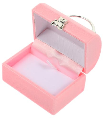 Homoyoyo Scatola Portagioie Piccola Per Anelli e Orecchini Fodera Vellutata Rosa Box Regalo Per Fidanzamento Matrimonio e Compleanno Contenitore Elegante Per Gioielli Femminili