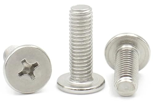 10 STÜCKE 304 Edelstahl M3 M4 M5 Kreuzschlitzschrauben Dünne Niedrige Flachkopfschraube(16mm,M5 (10PCS))