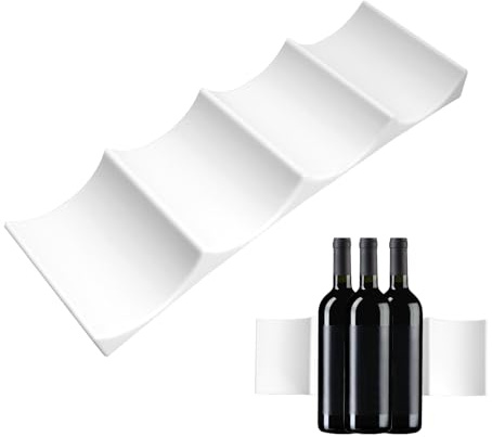 Rieoany Porta Bottiglie Frigorifero, Porta Bottiglie di Vino, Portabottiglie Frigo, Portabottiglie Impilabile per Cucina, Tavolo, Mobile, Piano Di Lavoro, Bianco