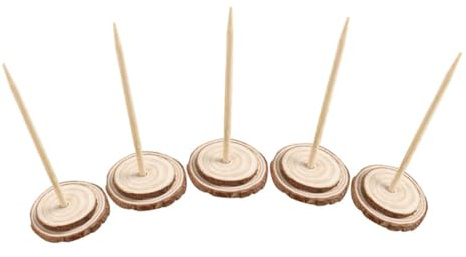 Alipis Lot De 5 Supports De Sapin De Noël Vintage en Bois Massif, Diamètre 6,5 Cm, Base Stable Et Robuste, pour Arbres Artificiels Et Faux Sapins, Accessoires pour Décoration De Fête