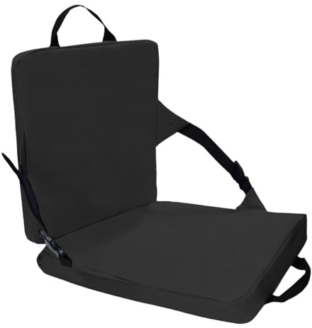 Holdes Taburete de Estadio | Cojín para Gradas con Soporte Dorsal - Cojín Plegable para Sentarse En Suelo Exterior para Playa Picnic Fútbol Conciertos Juegos Barca Tailgating Béisbol