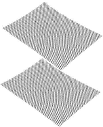 Garneck 2pcs Reusable Non-stick Barbecue Mesh Grill Mat High Temperature Resistant Outdoor Grill Pads for Oven Camping Picnic Dishwasher Safe Lightweight Bbq Accessory