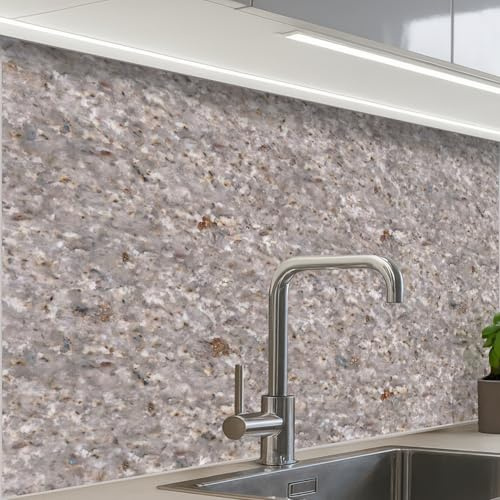 KitchenYeah© Crédence Adhésive Cuisine 60x80 cm Résistant À La Chaleur Plaque Adhesif Fond De Hotte Interieur Cuisson Sur Mesure Léger - Gris - Texture