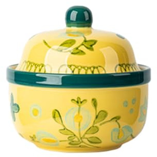 Zuppiere con coperchio, zuppiera in ceramica da 11,7 cm con coperchio, pentole per zuppe per cucinare in casa stufati, noodles, nidi d'uccello, adatte al microonde e al forno(Size:4.6in,Color:Giallo)