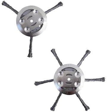 Knotted Wire Brush Head 5.9 Inches OD 150mm & 1.95in ID 5mm, Steel Wire Trimmer Wheel Universal for Lawn Mower Gasoline Strimmer Attachments 6 head 2pcs