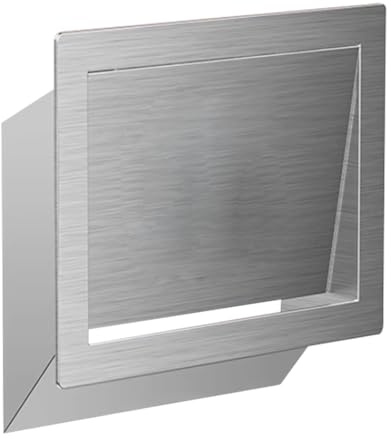 JTWWDM Couvercle de Poubelle Mural, Bac À Déchets Encastré avec Ouverture Latérale, Trappe en Acier Inoxydable 304 pour Porte D'Armoire, Salle de Bain Chambre Bureau,Argent,Style B