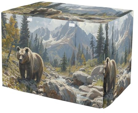 Grizzly Bear Mountains hundlåda skydd tvättbar husdjursbur skydd med öppningar, minskar skällande X-Large