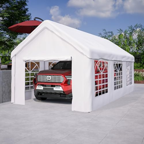Ball & Cast Garagenzelt, Zeltgarage mit separaten Rolltoren an den Seiten | Praktische motorrad garage mit zwei separaten Rolltoren. Stabiles Gestell. Einfache Montage, 299x598x283 cm