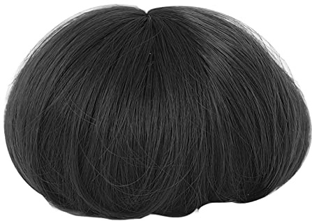 Respicefinem Parrucca per bambola 1/3 con percorso del cuoio capelluto naturale altamente elastico, capelli voluminosi e liscianti Parrucca nera corta per bambola con giunto (Nera)