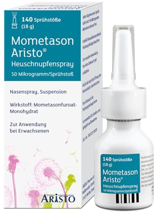 Mometason Aristo Heuschnupfenspray 18g – nur 1x anwenden – gegen Niesen, Juckreiz und eine verstopfte Nase – Macht nicht müde & wirkt 2-fach: antiallergisch & entzündungshemmend