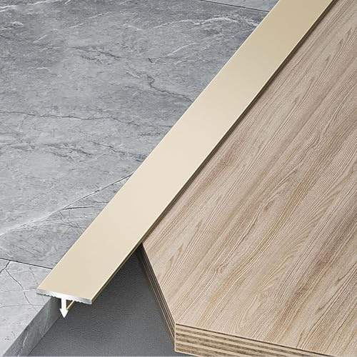 T-Profil Aluminium Übergangsprofil 3x100cm Schmale Zierleiste/Abschlussprofil Kratzfest & Abriebfest für Innenbereich für Türblatt Schublade Kleiderschrank Fliesen & Boden(Kaffeemilch,Breite: 20mm)