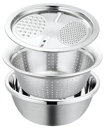 Set di Passino e da Cucina Multiuso per Lavare Frutta con Grattugia