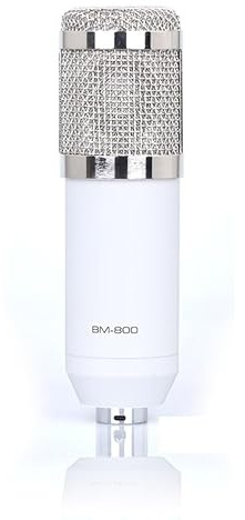 Bm 800 Microfono Scheda audio Microfono wireless a condensatore da studio professionale for giochi USB Canto Karaoke MIC for telefono PC(White BM800)