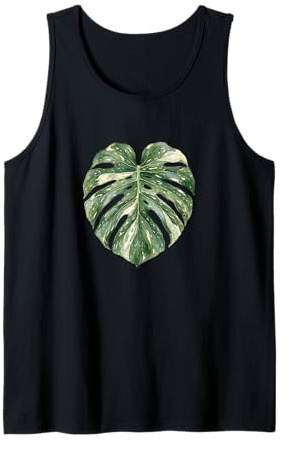 Monstera Thai Constellation – Botanical Watercolor Leaf Art Tank Top