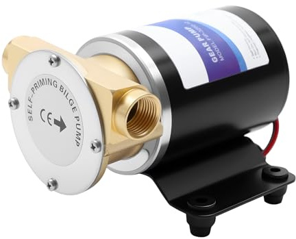 TONFEION Bomba de Agua Auto-Aspirante 12V 30L/min 120W Bomba de Impulsor | Bomba de lavado de cubierta, 50 dB, bajo ruido, 3 m, altura de extracción, 1 m, 2850 rpm, para aspersores, riego, agua diaria