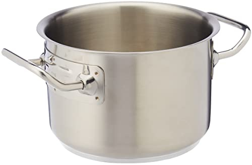 Pentole Agnelli, COIX3104E16, Casseruola Alta in Acciaio con 2 Maniglie in Acciaio, Acciaio Inox 18/10, Diametro 16 cm