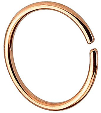 Piersando Continuous Piercing 925 Silber Fake Hoop Ring für Septum Ohr Tragus Helix Nase Lippe Ohr Nasenpiercing Nasenring Rosegold 0,8mm x 6mm