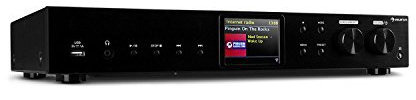 auna iTuner CD HiFi Receiver - CD Player, HiFi Sytsem with Internet Radio, CD-Player with FM Radio, DAB +, Many Connections, WiFi, Spotify Connect, USB, Colour Display, Remote Control, w/BT, Black