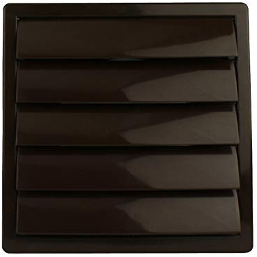 Lüftungsgitter Lamellengitter Wetterschutz Kunststoff 170 x 170 mm Ø 150 mm braun