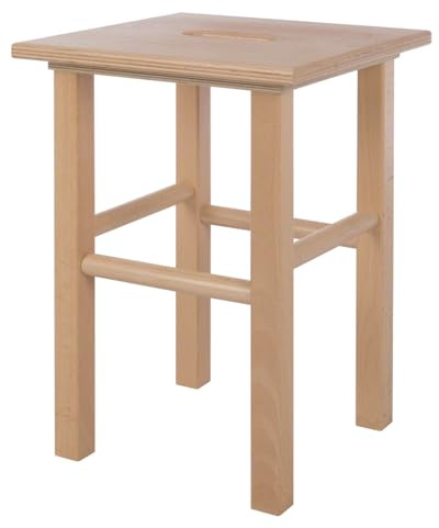 Sport-Tec Holzhocker aus Hartzholz, Arbeitshocker, Sitzhocker, Schemel, Kinderhocker