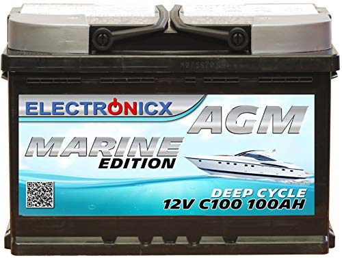 AGM Batterie 100Ah 12V – Solarbatterie für Wohnmobil, Wohnwagen, Boot, Mover – Versorgungsbatterie Deep Cycle – Wartungsfrei & Zyklenfest